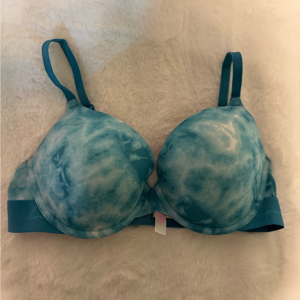 PINK Victoria's Secret Blue Tie-Dye Bra